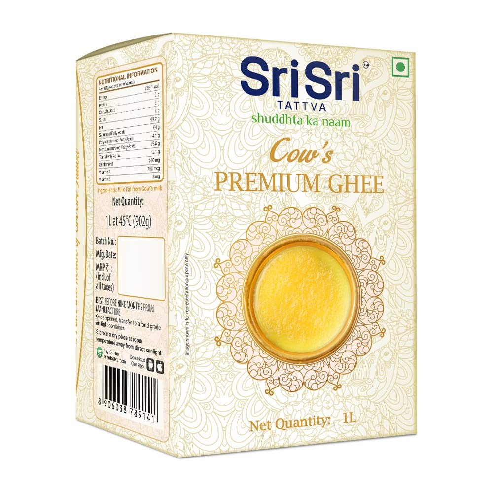 Sri Sri TATTVA shuddhta ka naam Sri Sri Tattva Premium Cow Ghee For Better Digestion&Immunity 1 Litre